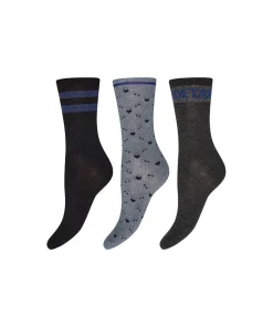Decoy Ankelstrømper/ Sokker<9001 MULTIFARVET - 3-Pack Shimmer Ankle Socks
