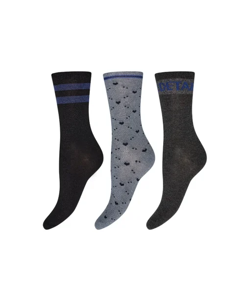 Decoy Ankelstrømper/ Sokker<9001 MULTIFARVET - 3-Pack Shimmer Ankle Socks