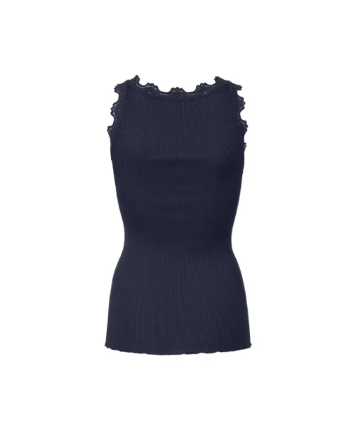 Rosemunde Undertøj<135 NAVY - Silk Silk top w/ lace