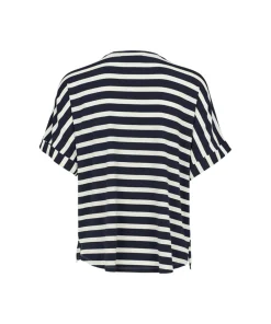 Missya Top/ Loungeshirt/ Pyjamas<101 NAVY - Softness Stripe Ss T-shirt