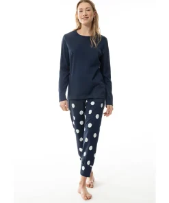 Mey Top/ Loungeshirt/ Pyjamas<408 NIGHT BLUE - Anouk Pyjama 7/8 Length, Long Sleeve