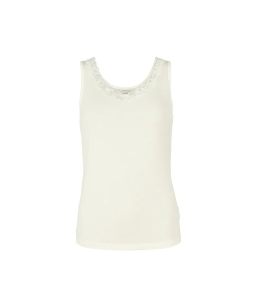 Lady Avenue Undertøj<00 OFF-WHITE - LA - Bamboo Underwear Tank Top With Lace