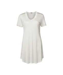 Lady Avenue Natkjoler/ Underkjoler/ Chemiser<00 OFF-WHITE - LA - Silk Jersey Nightgown W/Sleeve