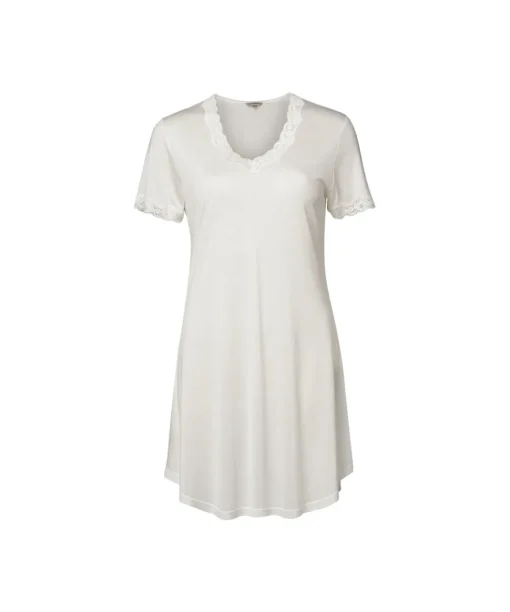 Lady Avenue Natkjoler/ Underkjoler/ Chemiser<00 OFF-WHITE - LA - Silk Jersey Nightgown W/Sleeve