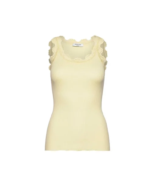 Rosemunde Undertøj<979 PASTEL YELLOW - Silk Top Regular W/Vintage Lace