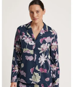 Calida Top/ Loungeshirt/ Pyjamas<488 PEACOAT BLUE - Favourites Glow Shirt Long-Sleeve
