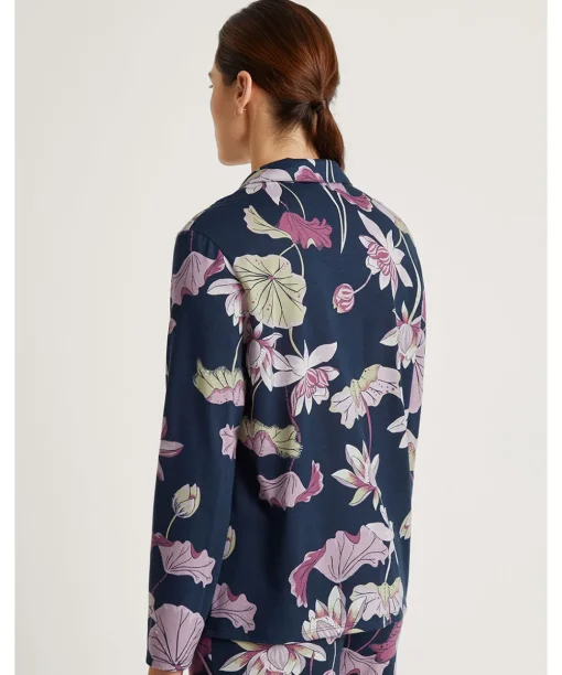 Calida Top/ Loungeshirt/ Pyjamas<488 PEACOAT BLUE - Favourites Glow Shirt Long-Sleeve