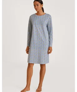 Calida Natskjorter/ Big Shirts<502 PLACID BLUE - Ornament Nights Nightdress