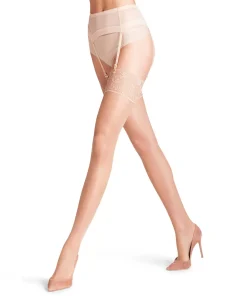 Falke Selvsiddende/ Overknee|Sexet Lingeri<4169 POWDER - Seidenglatt 15 STO Fine Stay-Up