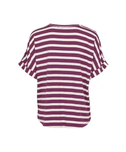Missya Top/ Loungeshirt/ Pyjamas<073 PURPLE POTION - Softness Stripe Ss T-shirt