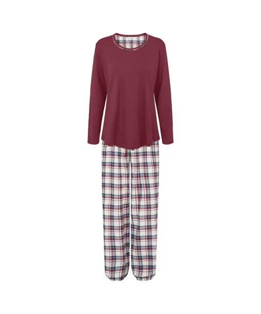 Lady Avenue Pyjamas/ Loungewear<194 RUBY RED - Cotton Cotton Flannel Pyjamas