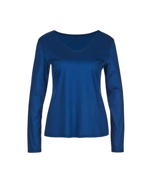 Calida Top/ Loungeshirt/ Pyjamas<409 SODALITE BLUE - Favourites Paisley Shirt long-sleeve