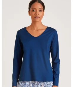 Calida Top/ Loungeshirt/ Pyjamas<409 SODALITE BLUE - Favourites Paisley Shirt long-sleeve