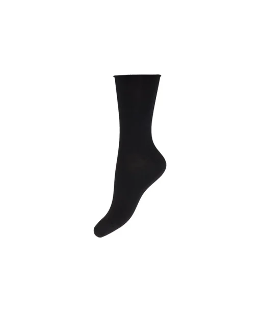 Decoy Ankelstrømper/ Sokker<1100 SORT - Ankle Sock Fine Knit Bam