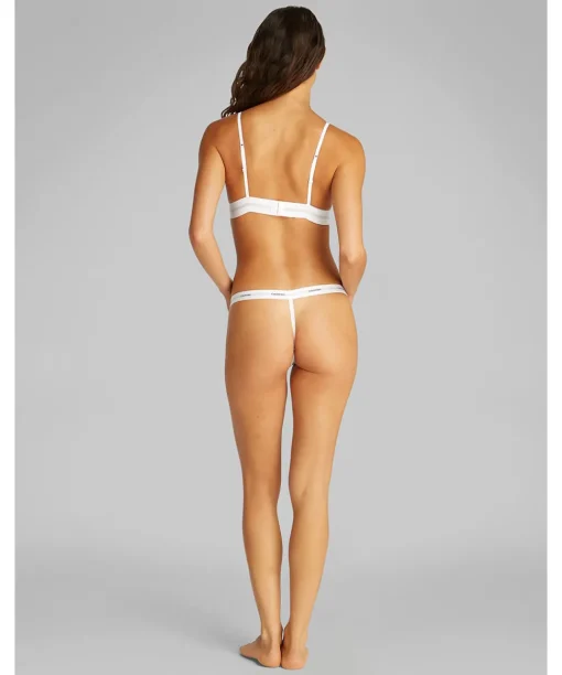 Calvin Klein Trusser<100 WHITE - Cotton Strch Rib Mpp Thong