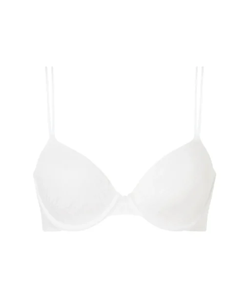 Calvin Klein Bh'er<100 WHITE - Sheer Marquisette Lace Demi-Plunge Bras