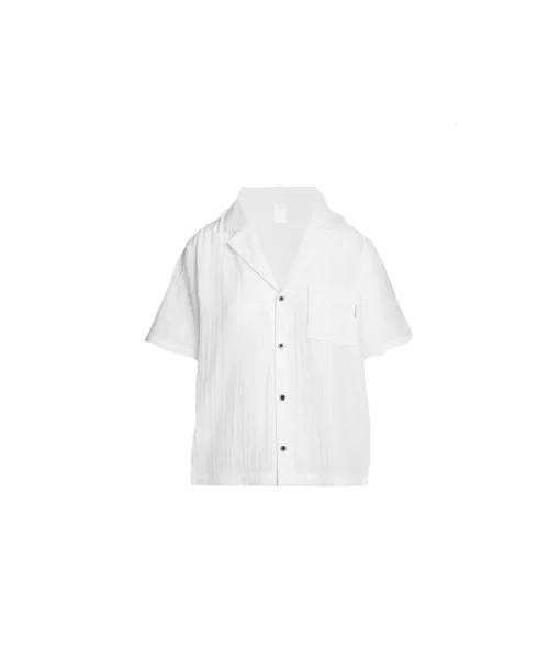 Calvin Klein Top/ Loungeshirt/ Pyjamas<100 WHITE - Textured Cotton S/S T-Shirt