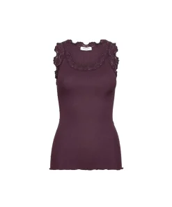 Rosemunde Undertøj<949 WINETASTING - Silk Top Regular W/Vintage Lace