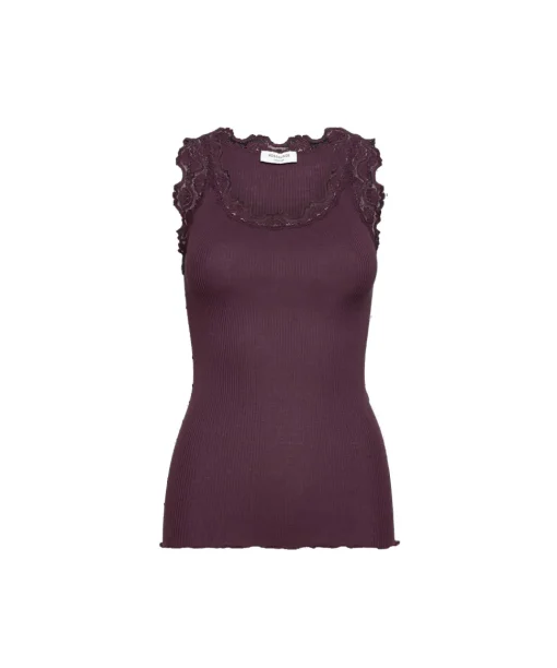 Rosemunde Undertøj<949 WINETASTING - Silk Top Regular W/Vintage Lace