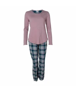 Lady Avenue Top/ Loungeshirt/ Pyjamas<182 WINTER ROSE - Homewear - Cotton & satin Cotton Flannel Pyjamas