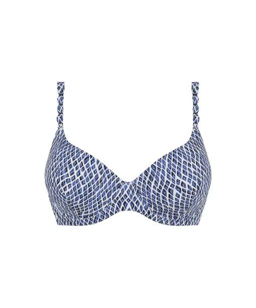 Femilet Bikinier<A45 BLUE REPTILE - Tidra T-shirt Bra