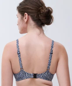 Femilet Bikinier<A45 BLUE REPTILE - Tidra T-shirt Bra