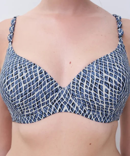 Femilet Bikinier<A45 BLUE REPTILE - Tidra T-shirt Bra