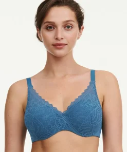 Chantelle Bh'er<00C JEANS BLUE - Floral Touch Covering Memory Bra