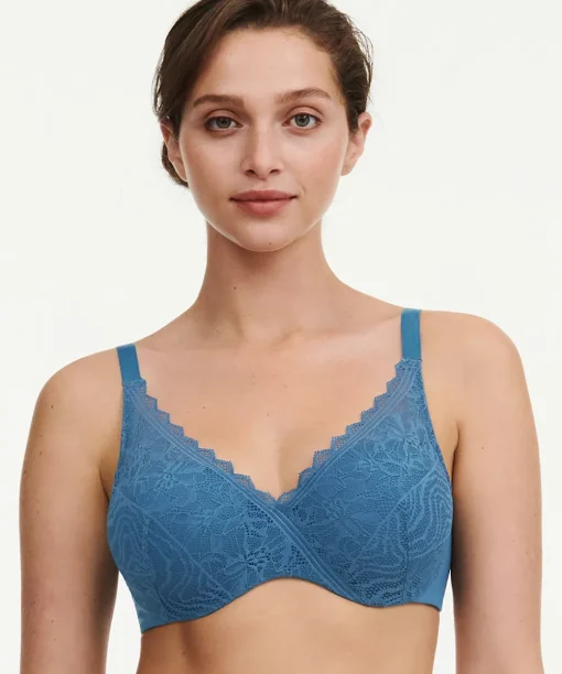 Chantelle Bh'er<00C JEANS BLUE - Floral Touch Covering Memory Bra