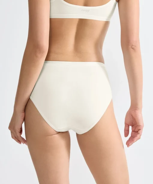 Sloggi Trusser<00GZ SILK WHITE - GO Daily Cotton Midi 3P