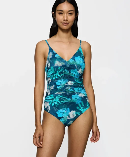 Triumph Badedragter<M025 TURQUOISE - DARK COMBINAT - Summer Fleur Badedragt