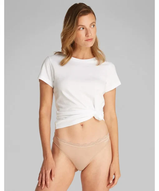 Calvin Klein Trusser<7NS CEDAR - Mf Stretch W Lace Thong
