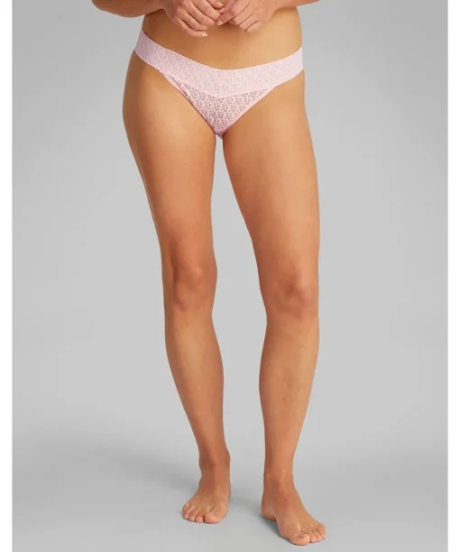 Calvin Klein Trusser<SQL BUFF PINK - Logo Lace Trim Brief