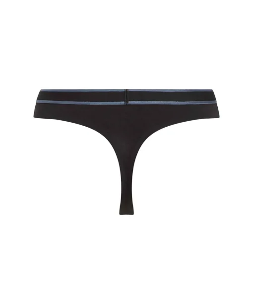Calvin Klein Trusser<UB1 BLACK W/ INK LOGO - Tonal Logo Cotton Coordinate Thong